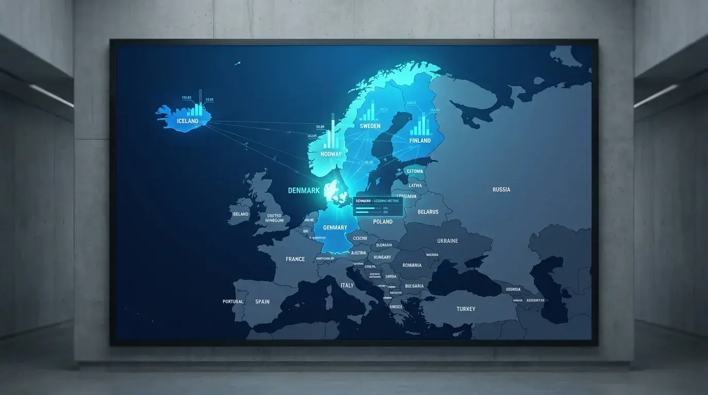 Europakort der viser forskellige landes betting-markeder